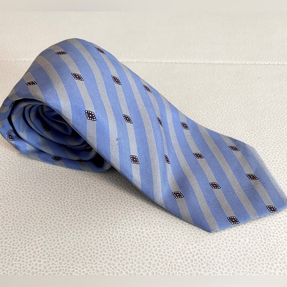 Giorgio Sant’ Angelo Men’s Silk Tie Gray/Blue Career Executive Professional